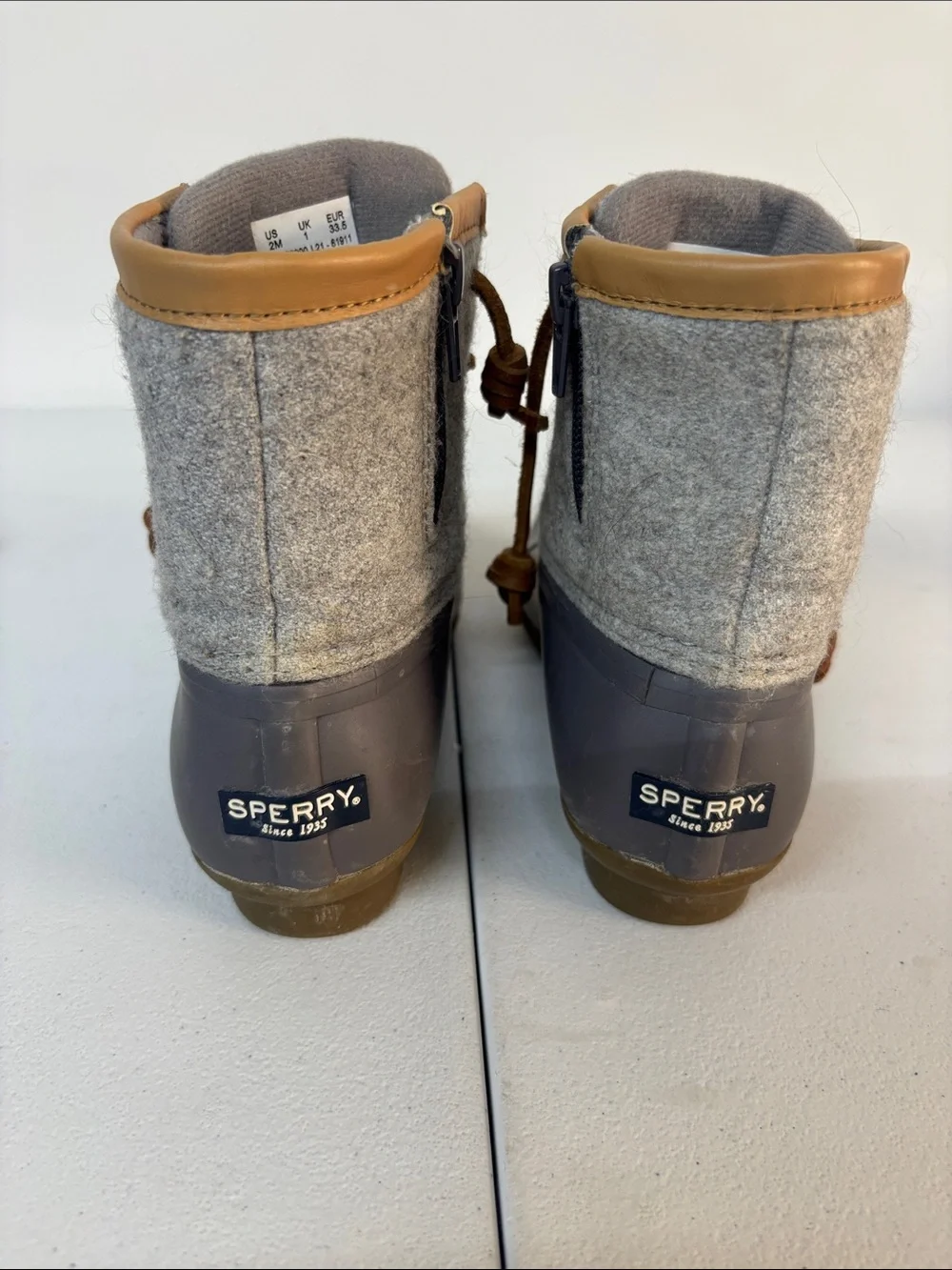 Sperry Kids Gray and Tan Waterproof Duck Boots